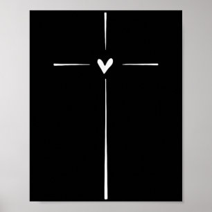 Kerstwinkel Uni Modern Zwart Hart Religieus Poster