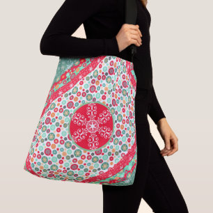 Kerstwinkelen Elegant Snowflakes Crossbody Tas