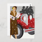 Kerstwinkelen in de sneeuw briefkaart (Voorkant / Achterkant)