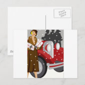 Kerstwinkelen in de sneeuw briefkaart (Voorkant / Achterkant)
