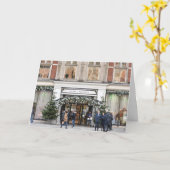 Kerstwinkelen Knightsbridge London Foto Kaart (Gele Bloem)