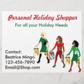 Kerstwinkelen met mode geklede tassen flyer (Achterkant)