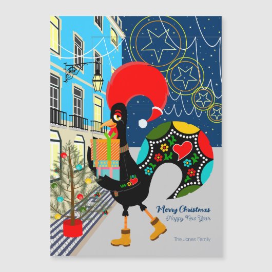 Kerstwinkelen Portugese Rooster kaart (Voorkant)