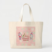 Kerstwinkelende Canvas tas Santa & Snowman (Voorkant)