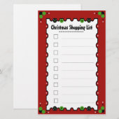 kerstwinkellijst briefpapier (Voorkant / Achterkant)