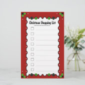 kerstwinkellijst briefpapier (Staand voorkant)