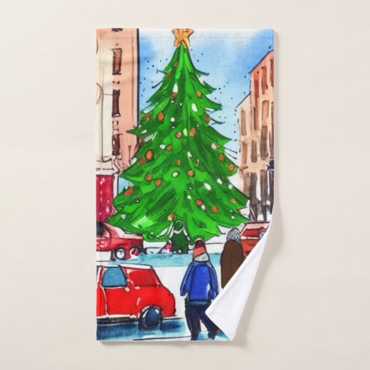 kerstwinkels bad handdoek (Handdoek)