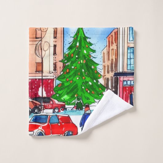 kerstwinkels bad handdoek (Wasdoekje)