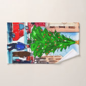 kerstwinkels bad handdoek (Handdoek)