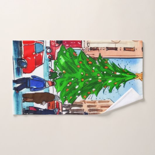 kerstwinkels bad handdoek (Handdoek)