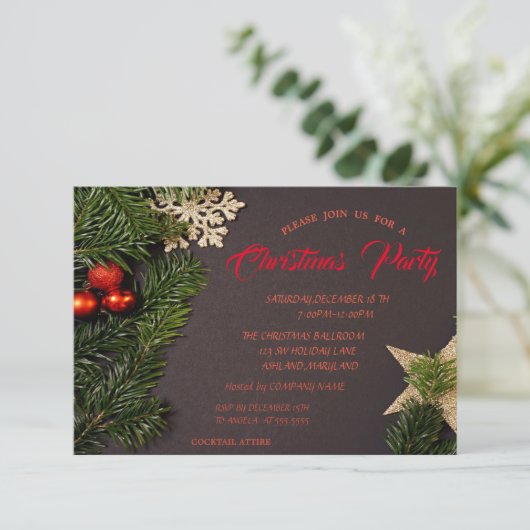 Kerstwinkels, bijkantoren van kerstfeestjes kaart (Staand voorkant)