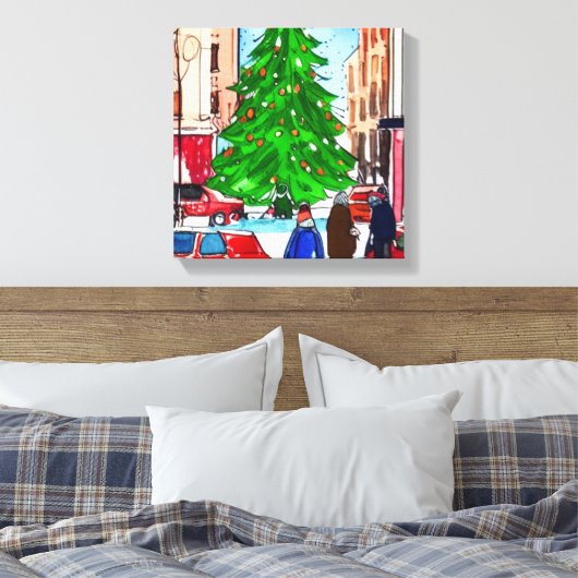 kerstwinkels canvas afdruk (Insitu (Slaapkamer))