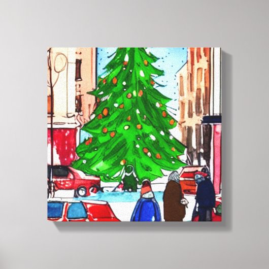 kerstwinkels canvas afdruk (Voorkant)
