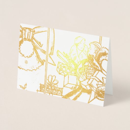 kerstwinkels folie kaarten (Voorkant)