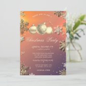 Kerstwinkels, Gold Snowflakes Company Party Kaart (Staand voorkant)