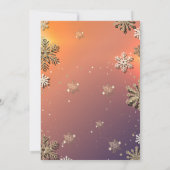 Kerstwinkels, Gold Snowflakes Company Party Kaart (Achterkant)