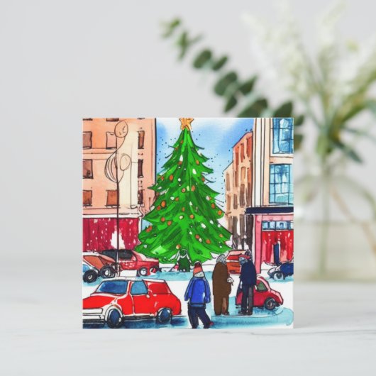 kerstwinkels kaart (Staand voorkant)