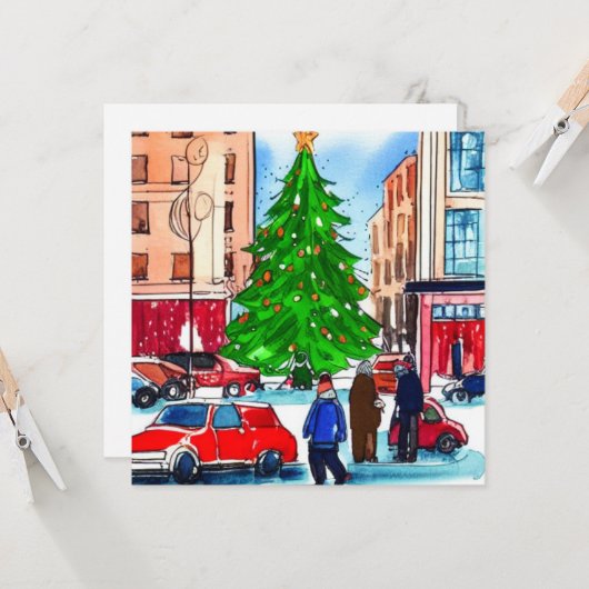 kerstwinkels kaart (Voorkant / Achterkant in situ)