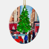 kerstwinkels keramisch ornament (Rechts)