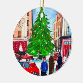 kerstwinkels keramisch ornament (Links)