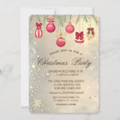 Kerstwinkels, pine Tree Branches Gold Kerstmis Kaart (Voorkant)