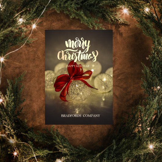 Kerstwinkels, Red Bow Kerstbedrijf Feestdagen Kaart