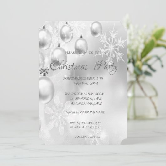 Kerstwinkels, Wineglass, CorporateKerstparty Kaart (Staand voorkant)