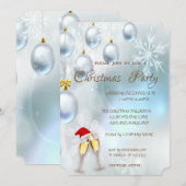 Kerstwinkels, Wineglass, CorporateKerstparty Kaart (Voorkant / Achterkant)