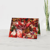 Kerstwinkelscherm Sinterklaas in Red Holiday Card Feestdagen Kaart (Voorkant)