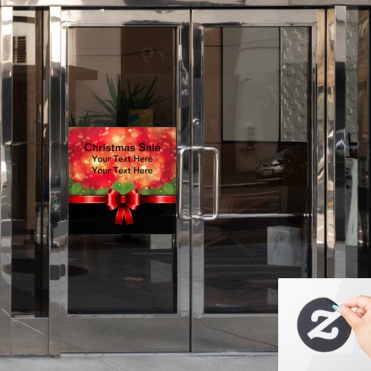 Kerstwinkelvenster Promotie Raamsticker (Kantoordeur)