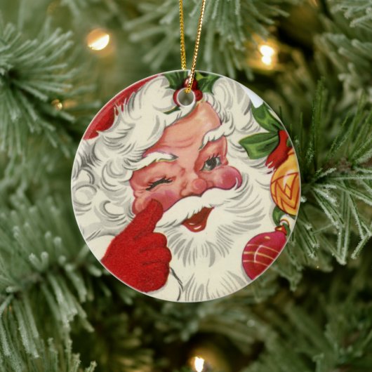 kerstwinnares: Santa Holiday Keramisch Ornament (Boom)