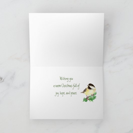 kerstwint Chickadee Bird Doctor Feestdagen Kaart (Binnen)