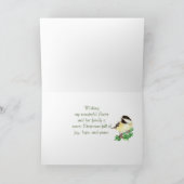 kerstwint Chickadee Bird Sister Family Feestdagen Kaart (Binnen)