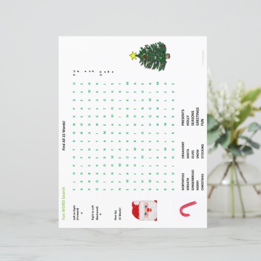 Kerstwinter, 15 Word Zoekbladen (Staand voorkant)