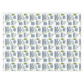 Kerstwinter afbeelding grijze huizen groene bomen tafelkleed (Voorkant (Horizontaal))