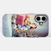 Kerstwinter afbeelding met een meisje iPhone / iPa Case-Mate iPhone Case (Achterkant (horizontaal))