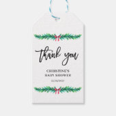 Kerstwinter Baby shower Cadeaulabel (Voorkant)