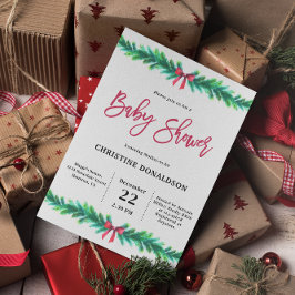 Kerstwinter Baby shower Kaart