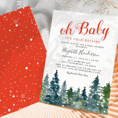Kerstwinter Baby shower Kaart