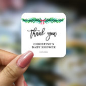 Kerstwinter Baby shower Vierkante Sticker