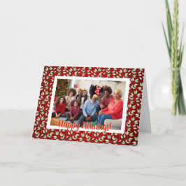 Kerstwinter bladeren foto kaart