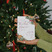 Kerstwinter Bloemen Vrolijk klein Vrijgezellenfees Kaart