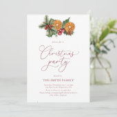 Kerstwinter Bloemen Vrolijk klein Vrijgezellenfees Kaart (Staand voorkant)