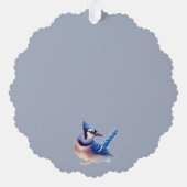 Kerstwinter Bluejay Vogel Wildlife Natuur Ornament Kaart (Achterkant)