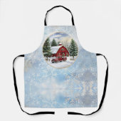 Kerstwinter boerderij schort (Voorkant)