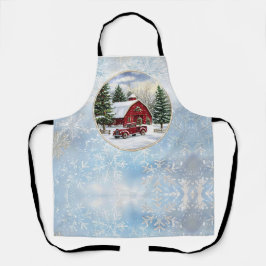 Kerstwinter boerderij schort