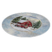 Kerstwinter boerderij snijplank (Hoek)