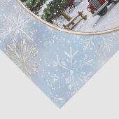 Kerstwinter boerderij tissuepapier (Detail)