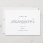 Kerstwinter bos landschap blauw wit feestdagenkaart (Achterkant)