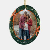 Kerstwinter Botanicals Green Holiday Foto Keramisch Ornament (Rechts)